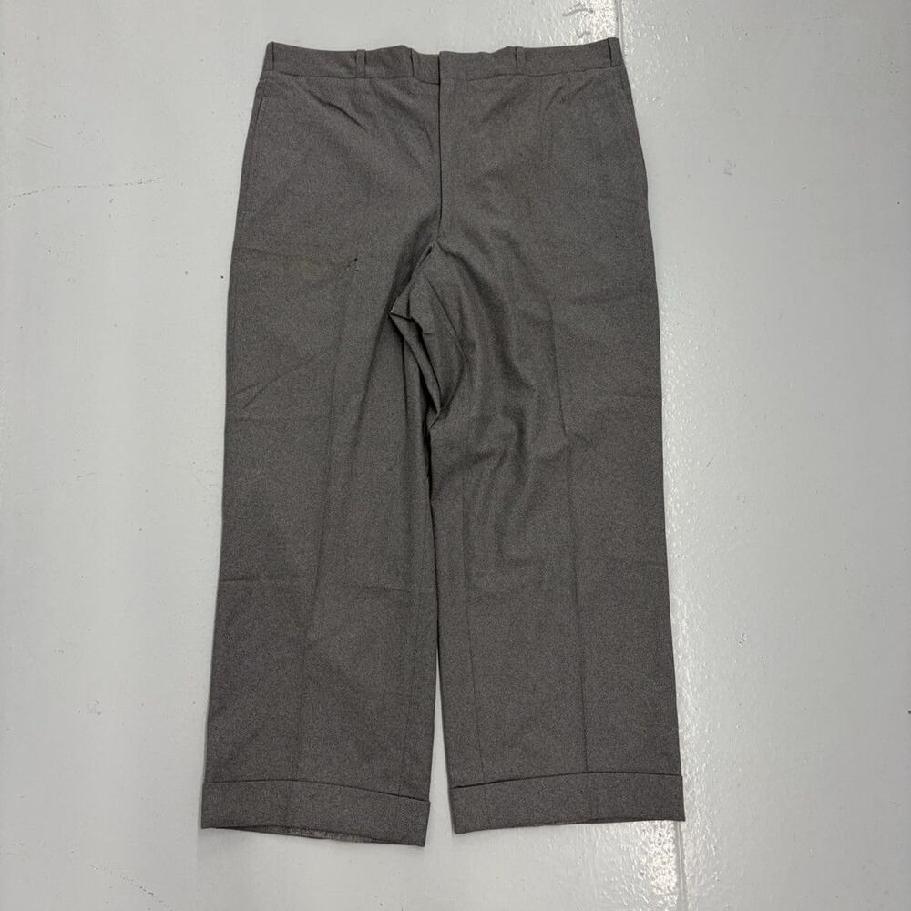 NOS Vintage 50s Grey Wool Wide Leg Trousers 36x27